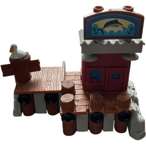 Fisher Price Geotrax Train Port Side Boat Dock Fishing Pier Pelican 2004 Mattel - Picture 8 of 10